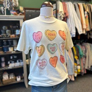 Conversation Candy Hearts Valentines Day Graphic Tee